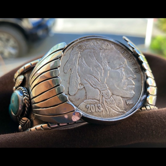 Custom made Silver and Turqouise cuff only 10 made - Picture 2 of 7